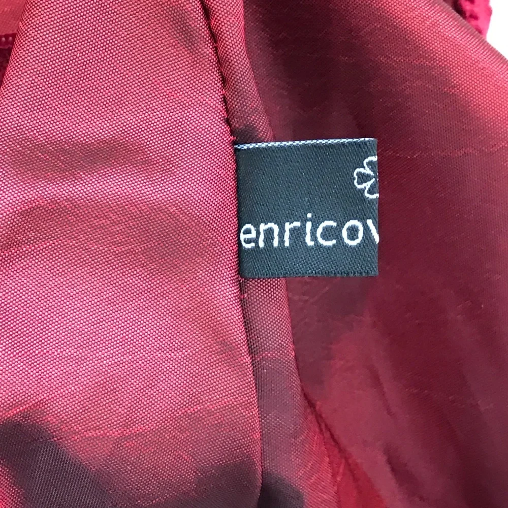 ENRICO VERSARI Italian Handcrafted Crochet & Rattan Satchel Red Bag EUC